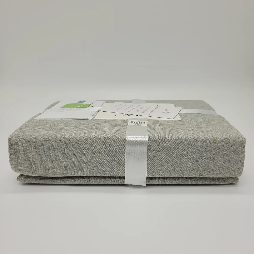 Briarwood Home Twin Jersey Knit Sheet Set Heathered Gray 3 Pc Bedding NEW FLAW
